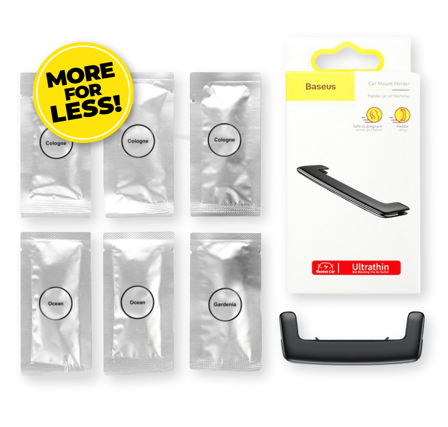 Baseus Aromatherapy Clip Paddle Air Purifier Bundle